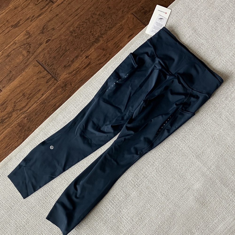 Lululemon Athletica Navy Fast and Free HR Tight 25” Leggings